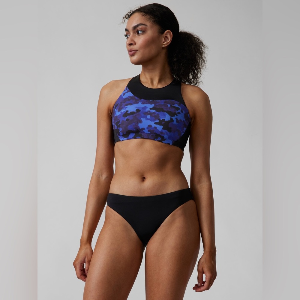 Athleta Freestyle Camo High Neck Bikini Top